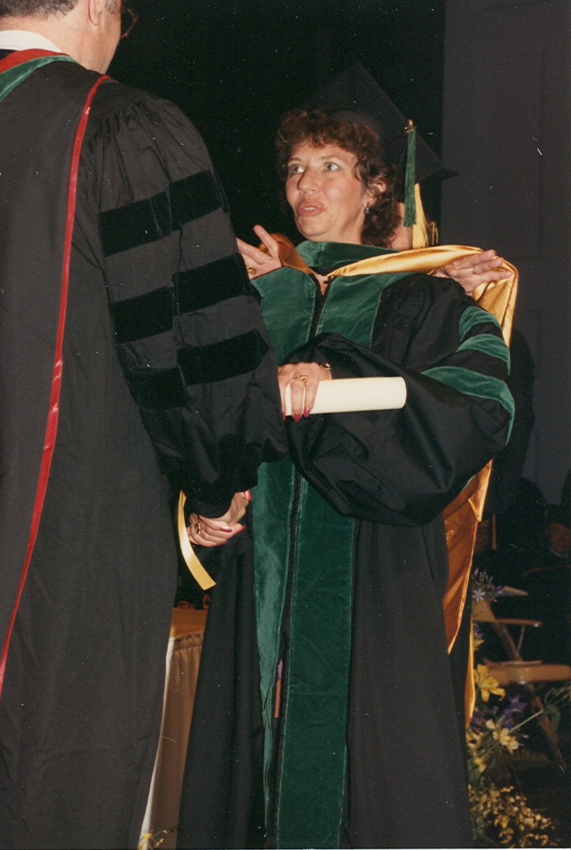 cindi-larimer-ucla-1987-trimmed Cindi Larimer being hooded at UCLA School of Medicine commencement in 1987
